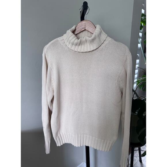 Columbia Womens Chunky Turtleneck Cream Sweater Large - Picture 1 of 3